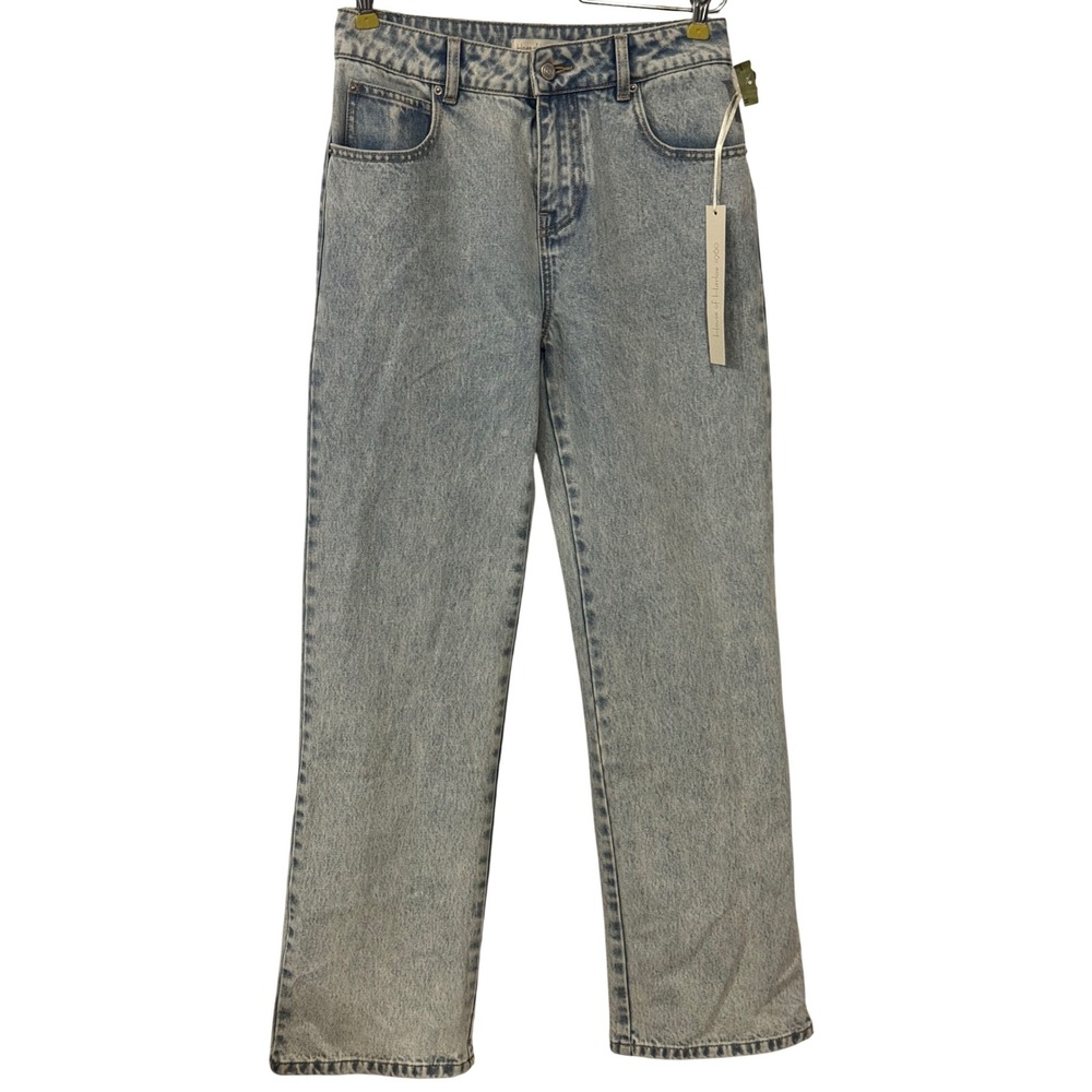 House of Harlow 1960 High Rise Straight Leg Contrast Panel Jeans Light Wash 26